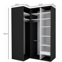 Dulap de Colt LEX Model B 170-117-240 GRI/OGLINDA/DECOR K002